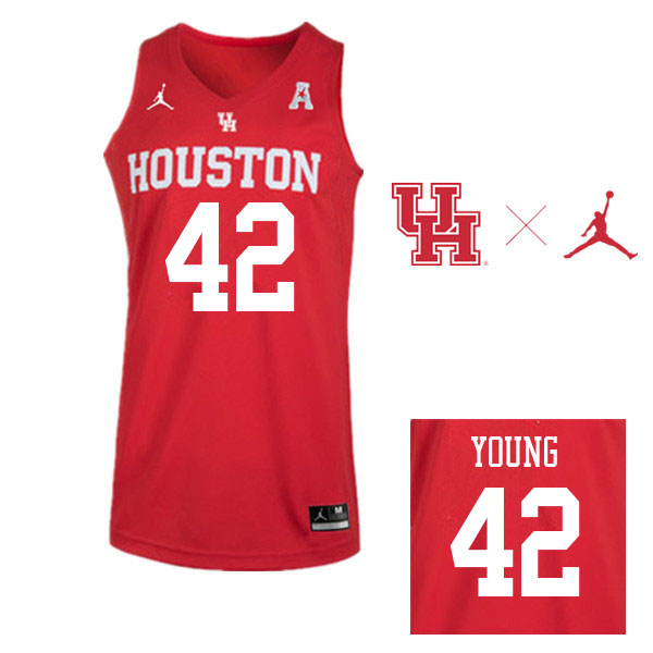 Jordan Brand Men #42 Michael Young Houston Cougars College Basketball Jerseys Sale-Red